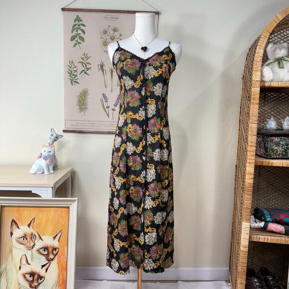 Natori Dresses & Skirts - Vintage Floral Slip Dress Fairy Grunge Romantic Goth Dark Coquette Whimsigoth XS